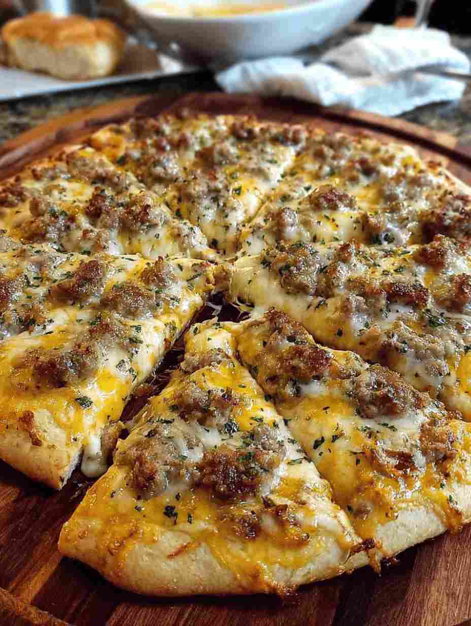 Biscuits and Sausage Gravy Pizza  Southern Brunch Favorite