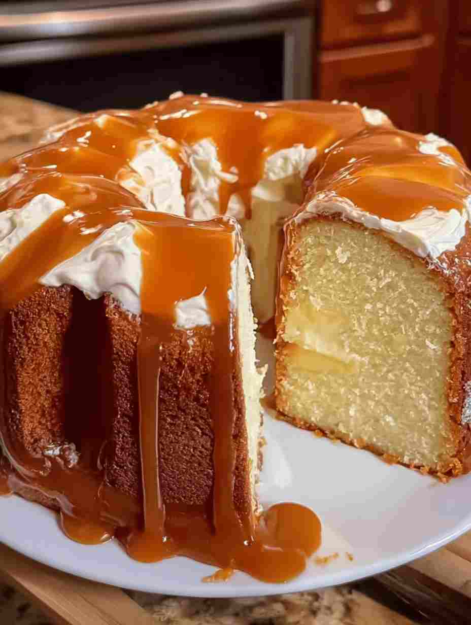 Caramel Cream Cheese Pound Cake Recipe