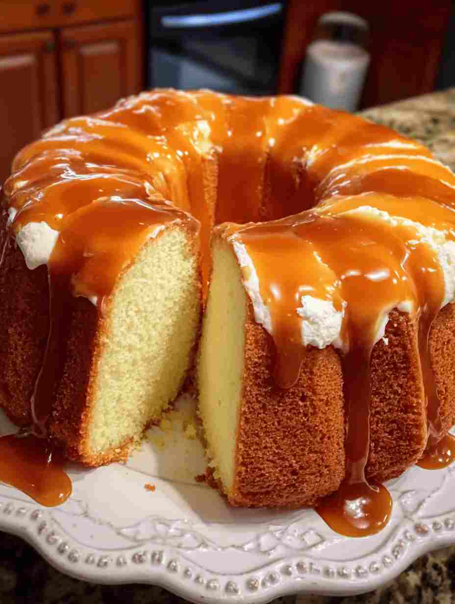 Caramel Cream Cheese Pound Cake Recipe