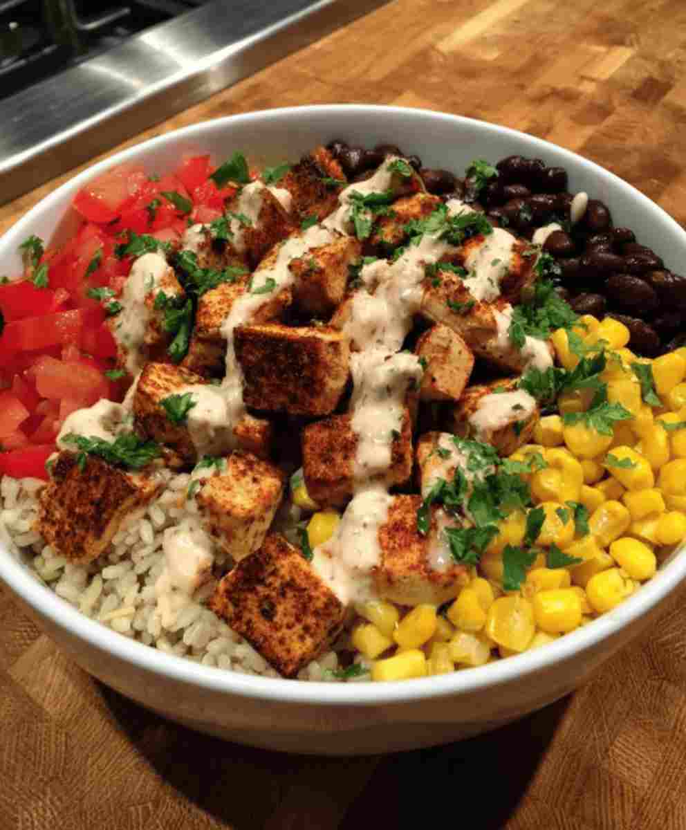 Chipotle Chicken Bowl with Black Beans and Corn