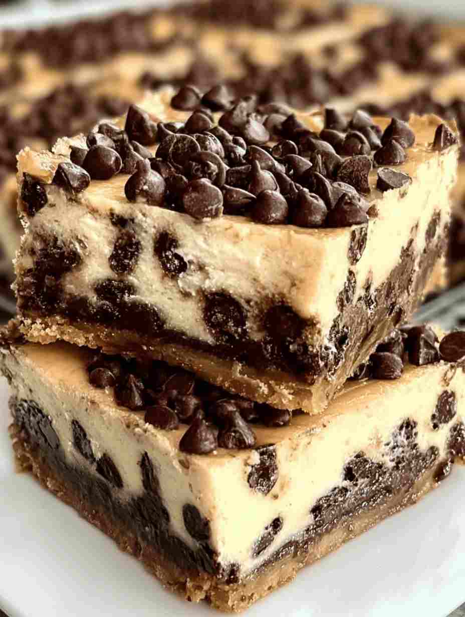 Chocolate Chip Cookie Cheesecake Bars