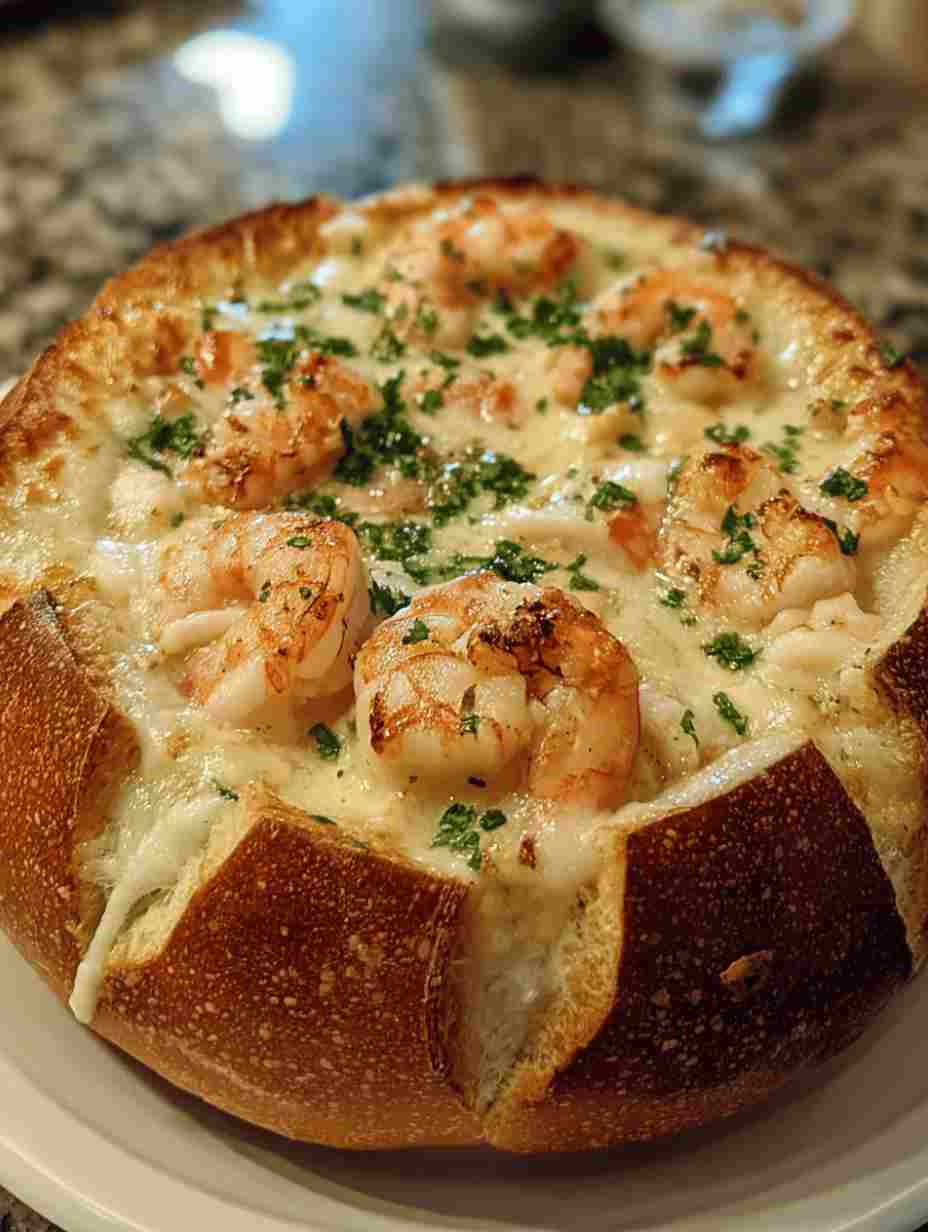 Creamy Stuffed Seafood Bread Bowl Recipe