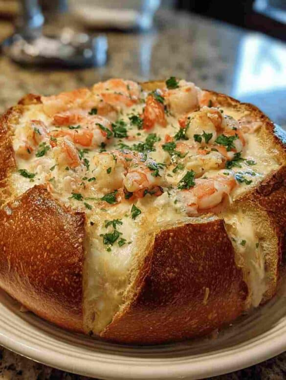 Creamy Stuffed Seafood Bread Bowl Recipe