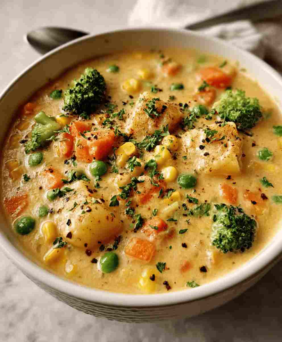 Creamy Veggie Pot Pie Soup