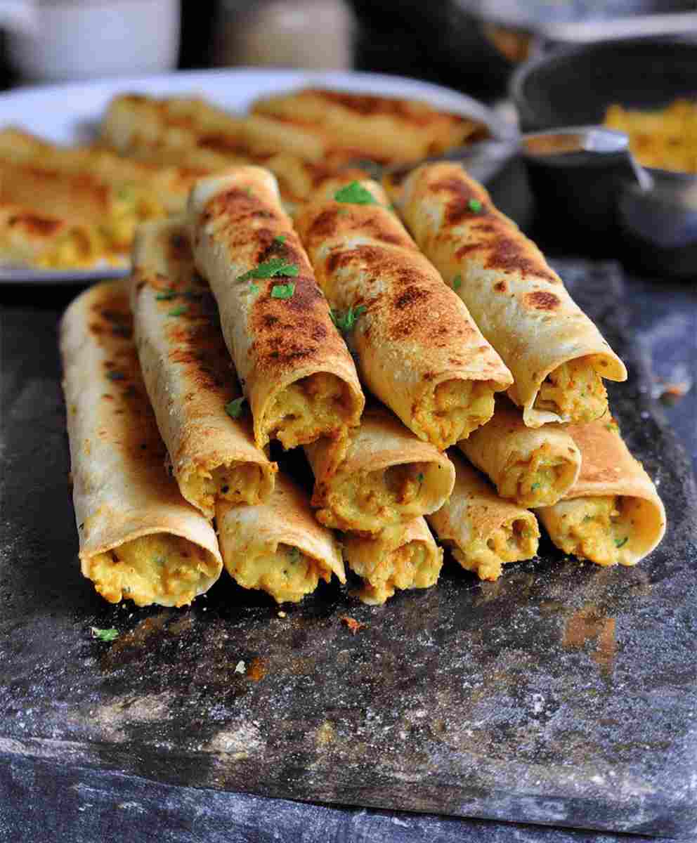 Crispy Vegan Taquitos Baked Veggie Flautas