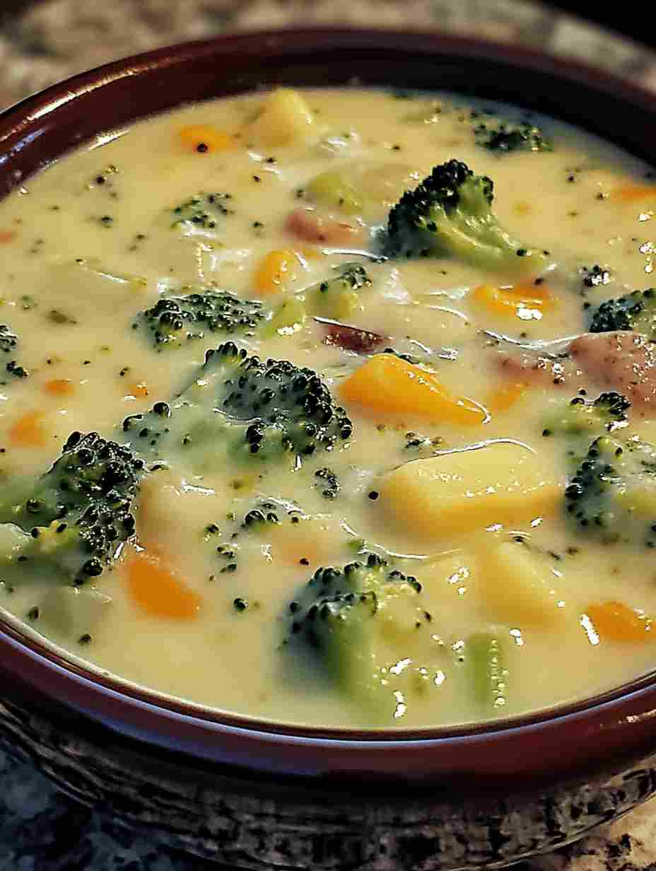 Crock Pot Potato Broccoli Cheddar Soup