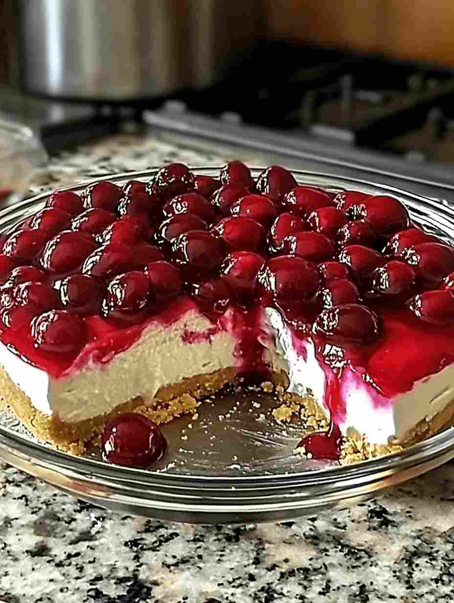 Easiest No Bake Cherry Cheesecake Recipe
