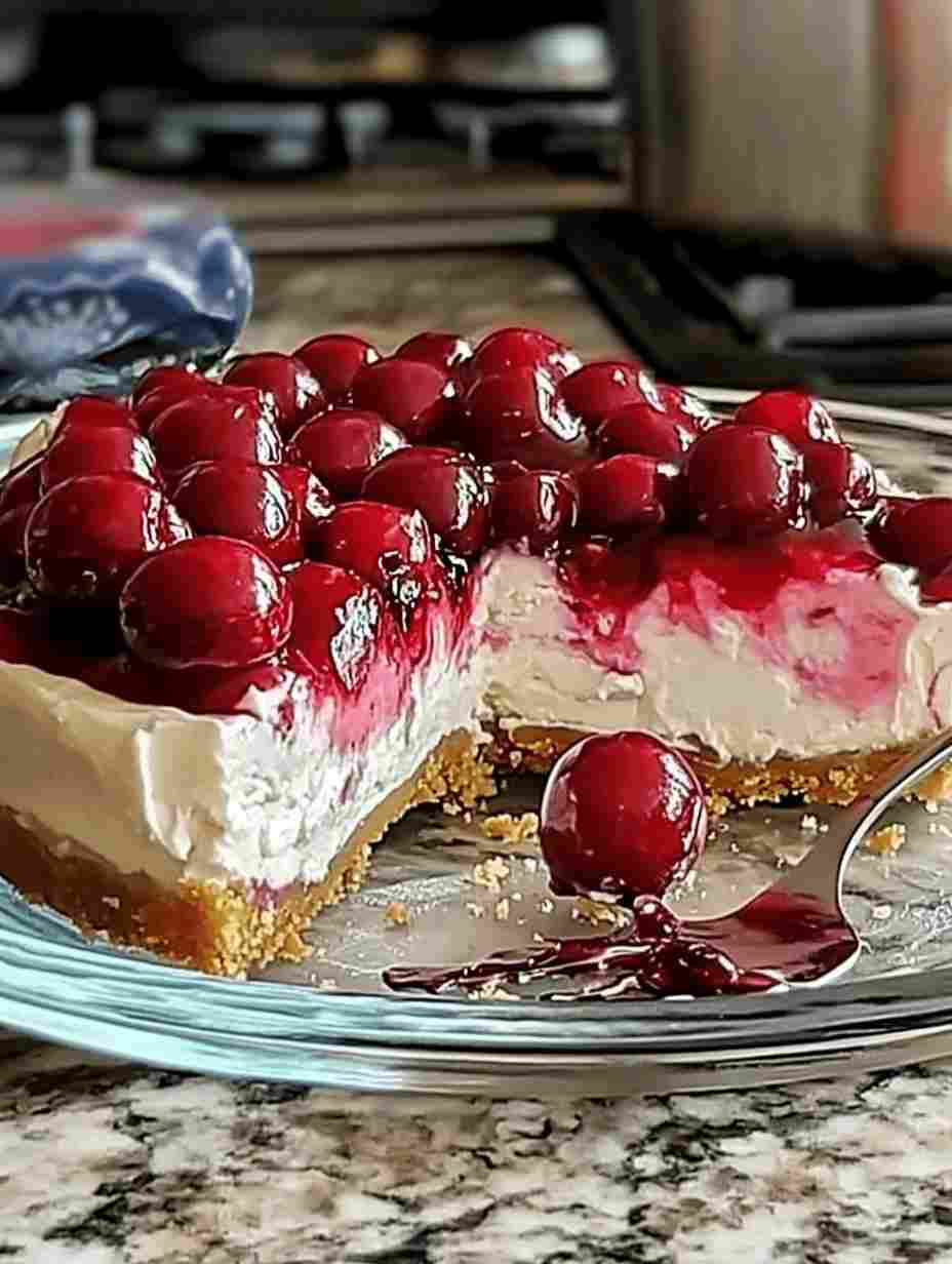 Easiest No Bake Cherry Cheesecake Recipe