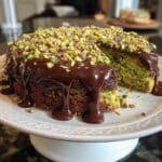 Flourless Pistachio Cake with Chocolate Ganache