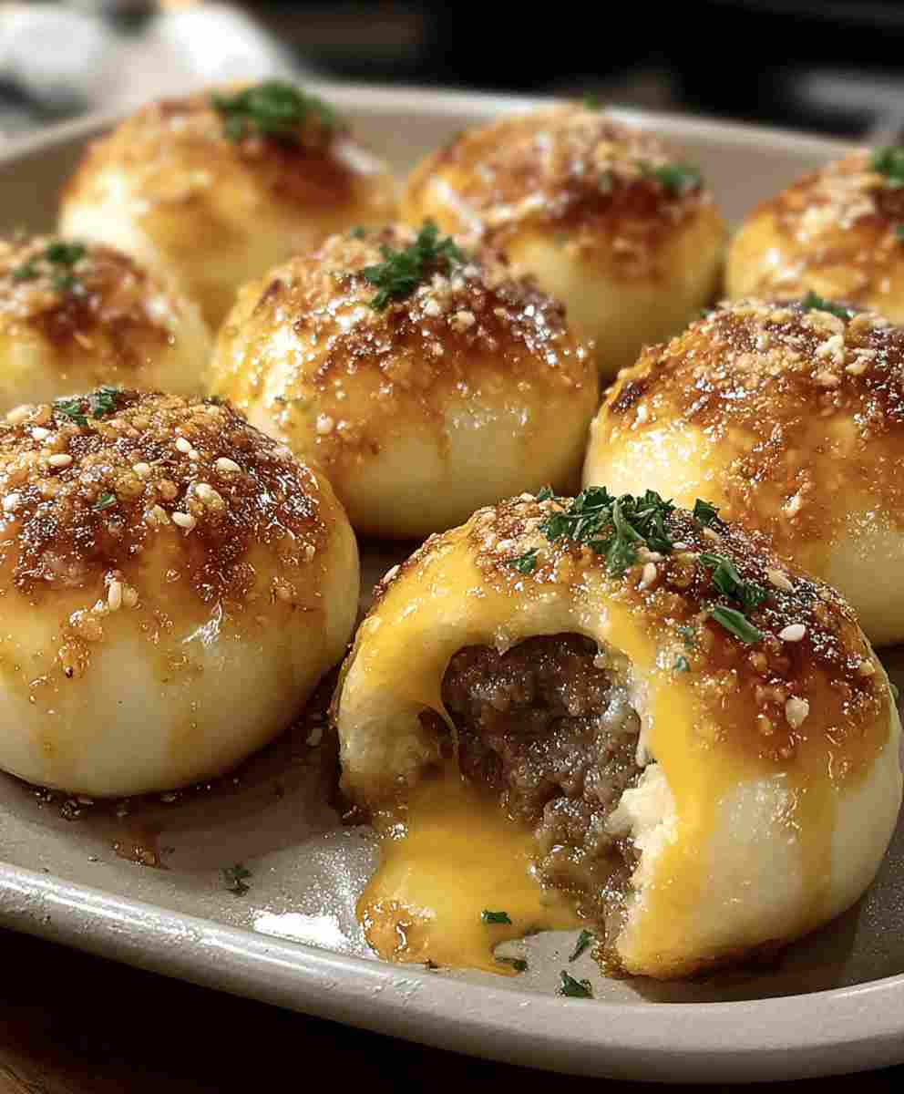 Garlic Parmesan Cheeseburger Bombs Recipe