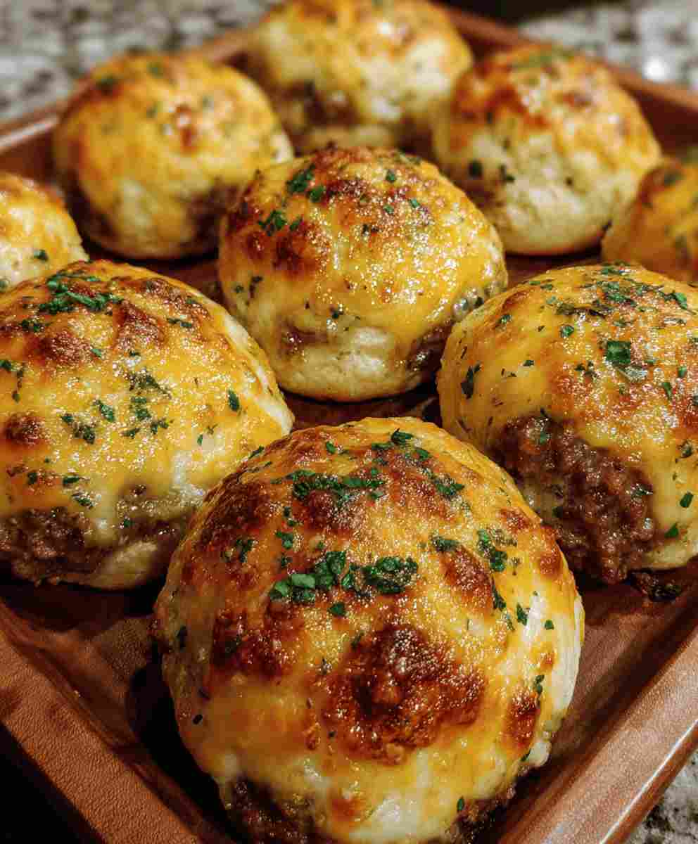 Garlic Parmesan Cheeseburger Bombs