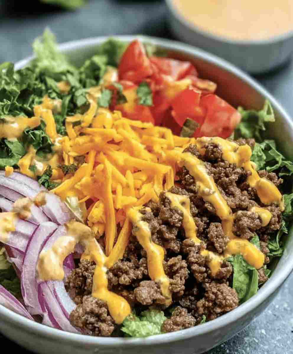 Healthy Cheeseburger Bowls