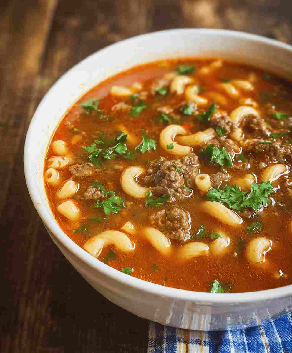 Hearty Beef and Macaroni Soup Recipe