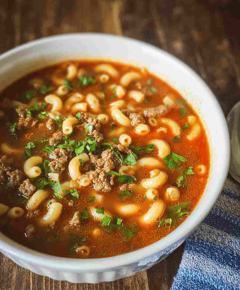 Hearty Beef and Macaroni Soup Recipe