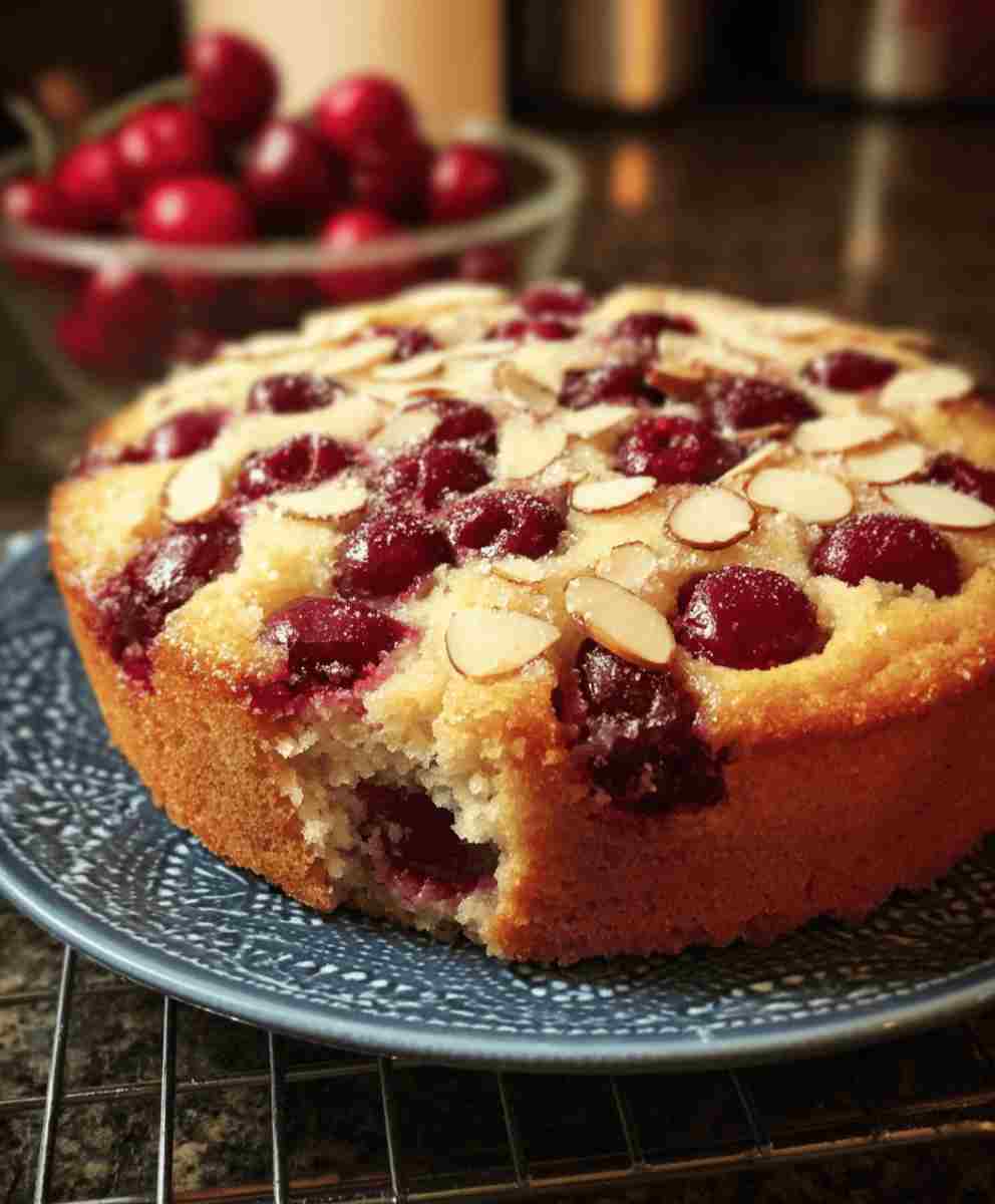 Juicy Cherry Almond Cake Recipe