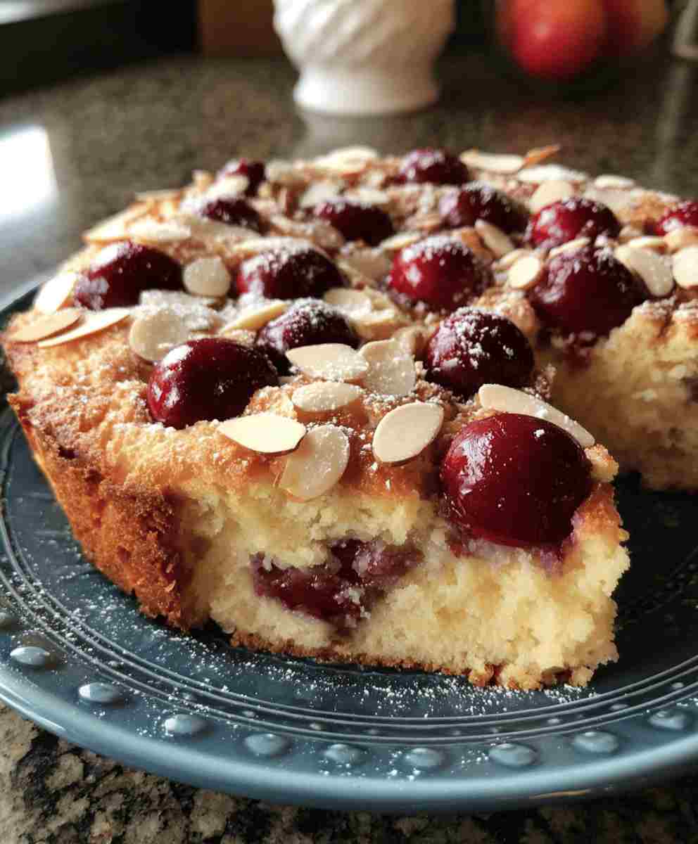 Juicy Cherry Almond Cake Recipe