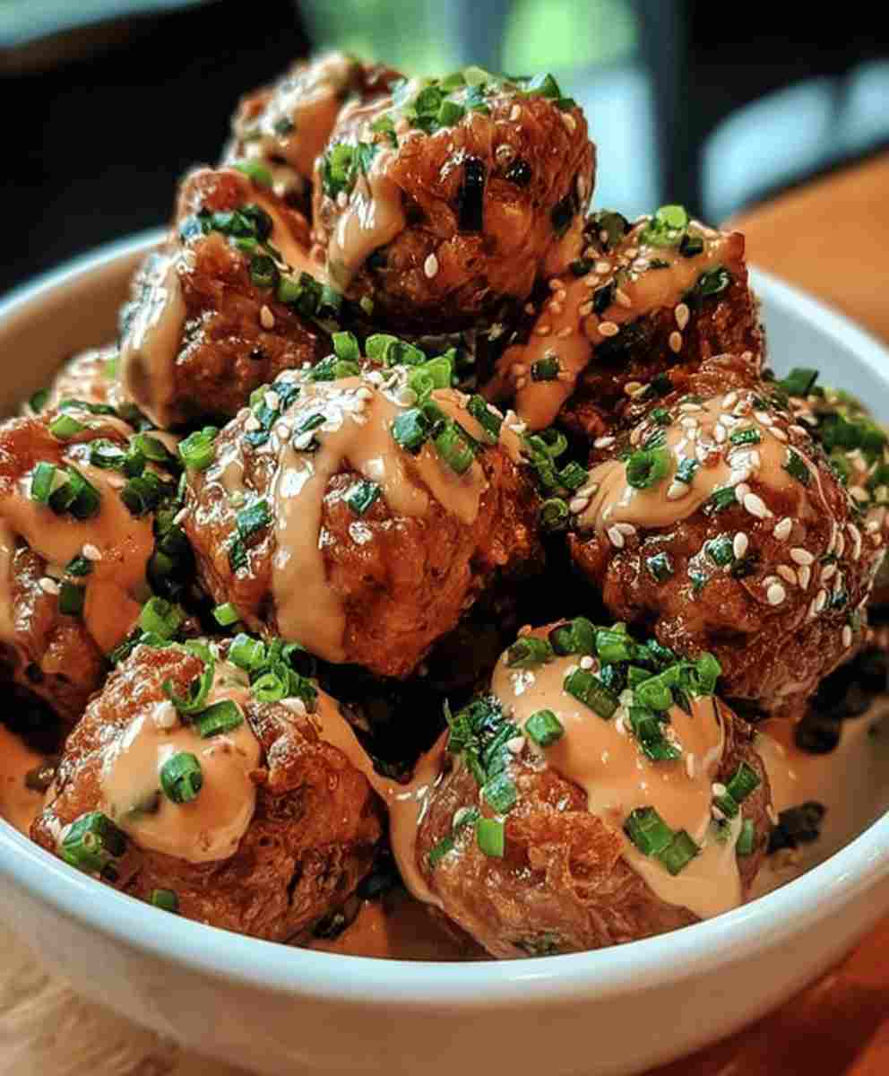 Korean BBQ Meatballs with Spicy Mayo Dip
