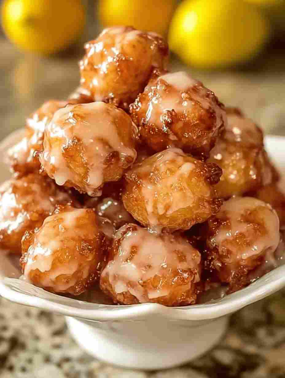 Mini Apple Fritter Bites with Apple Cider Glaze