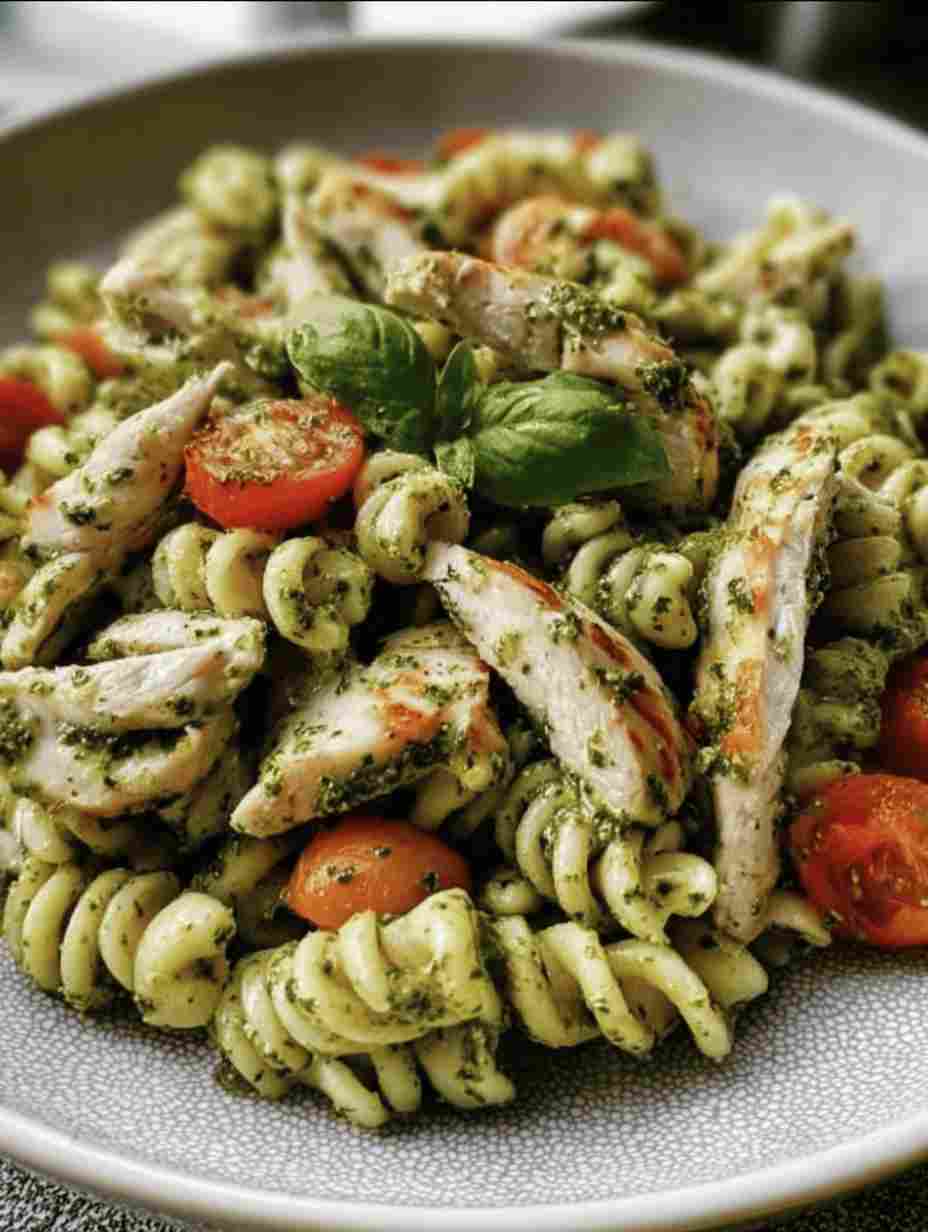 Pesto Pasta Salad with Chicken