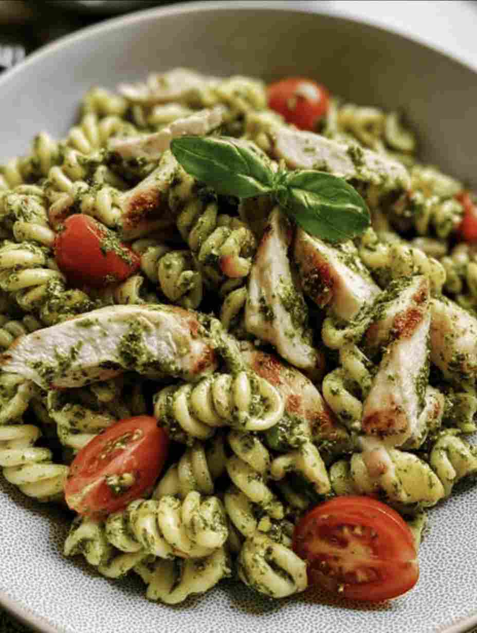 Pesto Pasta Salad with Chicken
