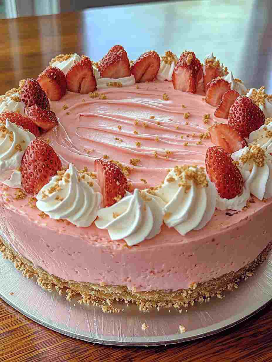 Pink Strawberry Crunch Cheesecake