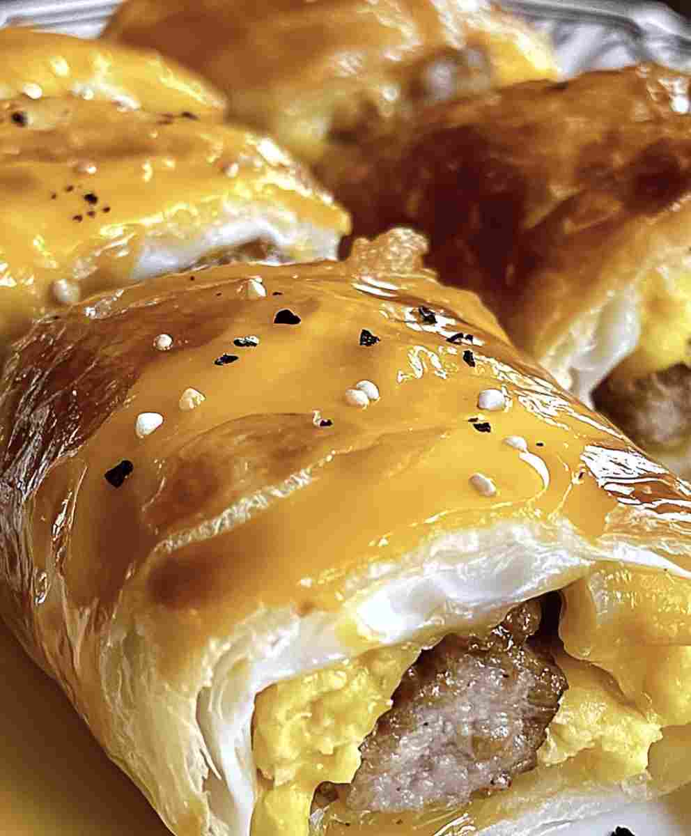 Sausage Egg and Cheese Breakfast Roll Ups