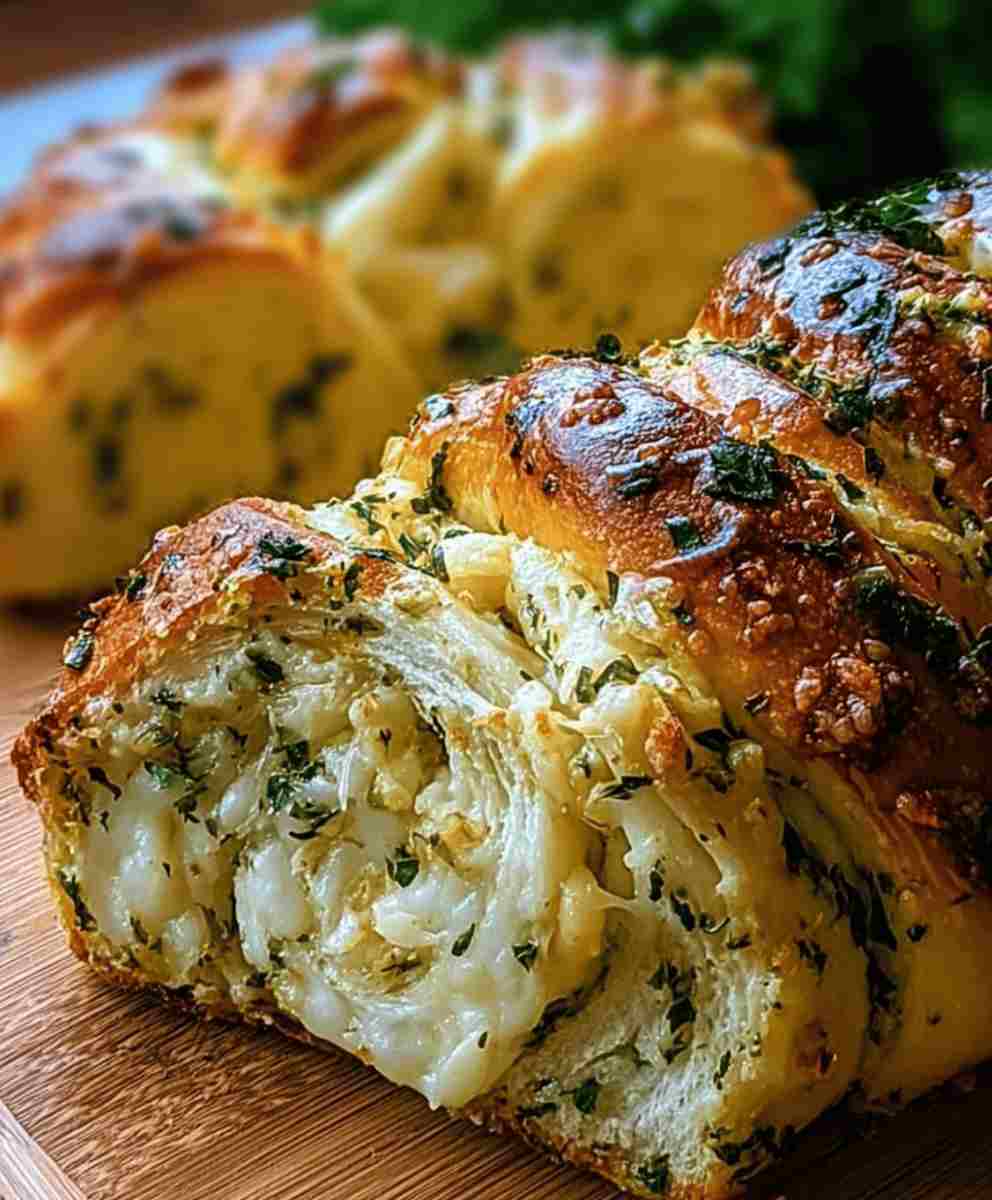 Swirled Garlic Herb and Cheese Bread Recipe