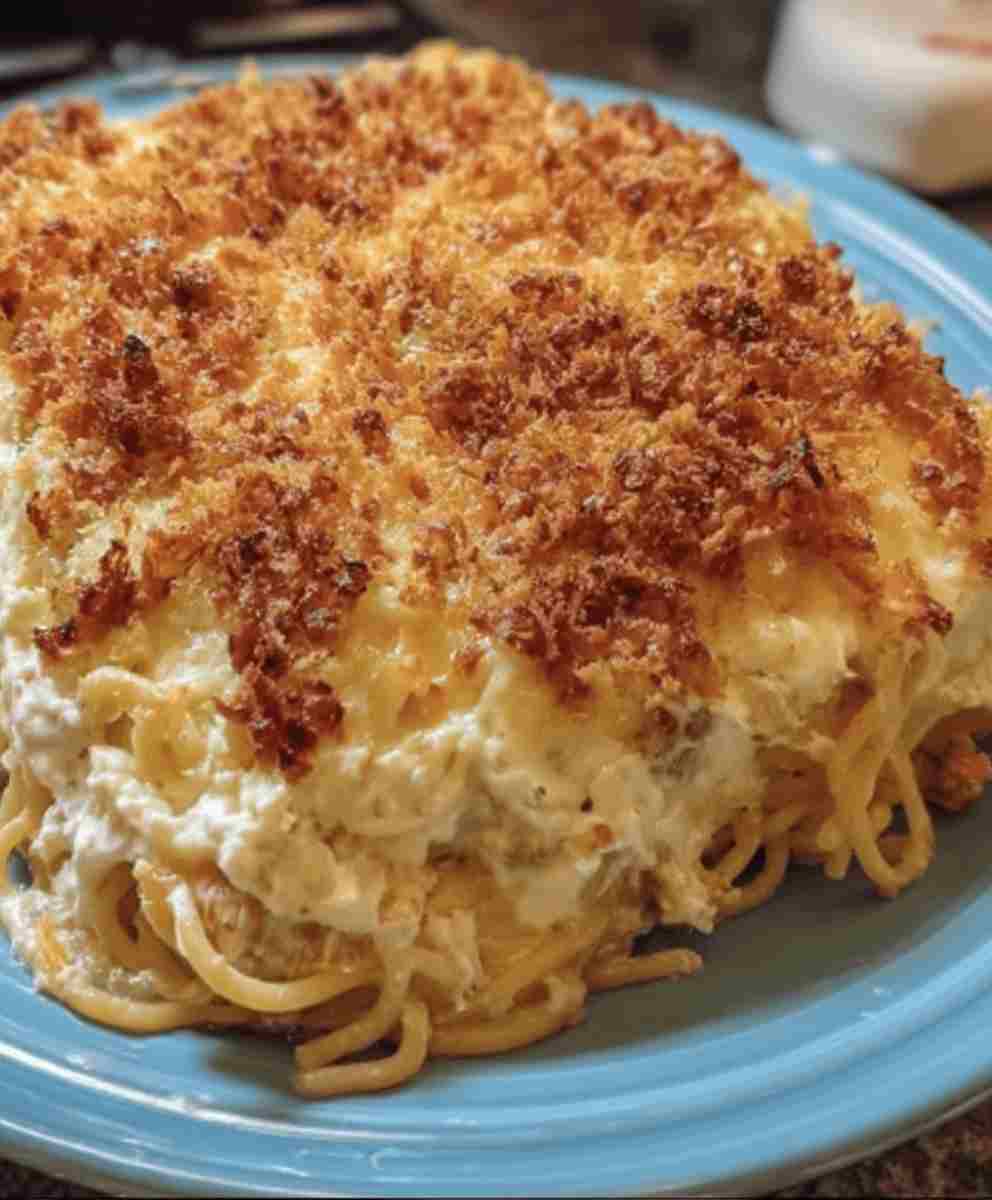 Baked Cream Cheese Spaghetti Casserole