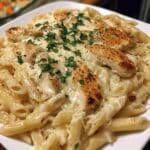 Creamy Chicken Mozzarella Pasta Bake