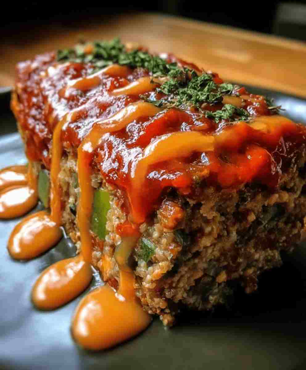 Crockpot Veggie Meatloaf with Cheese
